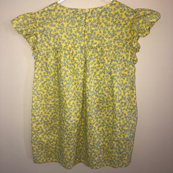 J Crew Factory Yellow Floral Embroidered Peasant Style Blouse - Picture 6 of 6